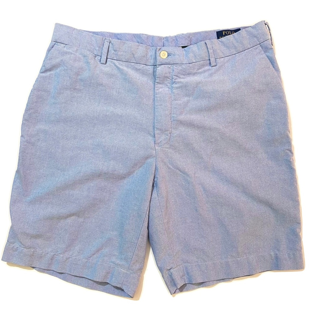 Polo Ralph Lauren 38 Blue Flat Front Classic Fit 9" Cotton Chino Shorts Size 36